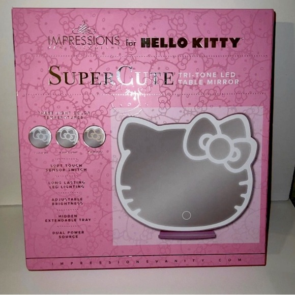 Impression Vanity Hello Kitty® Supercute Tri-Tone LED Table Mirror - Picture 2 of 4